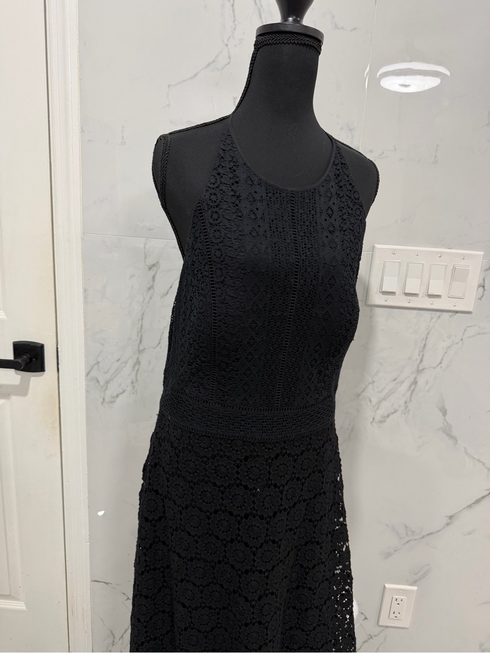 NWT Theory Black Elizabetha Daisy lace  Maxi Dress 12 evening cocktail